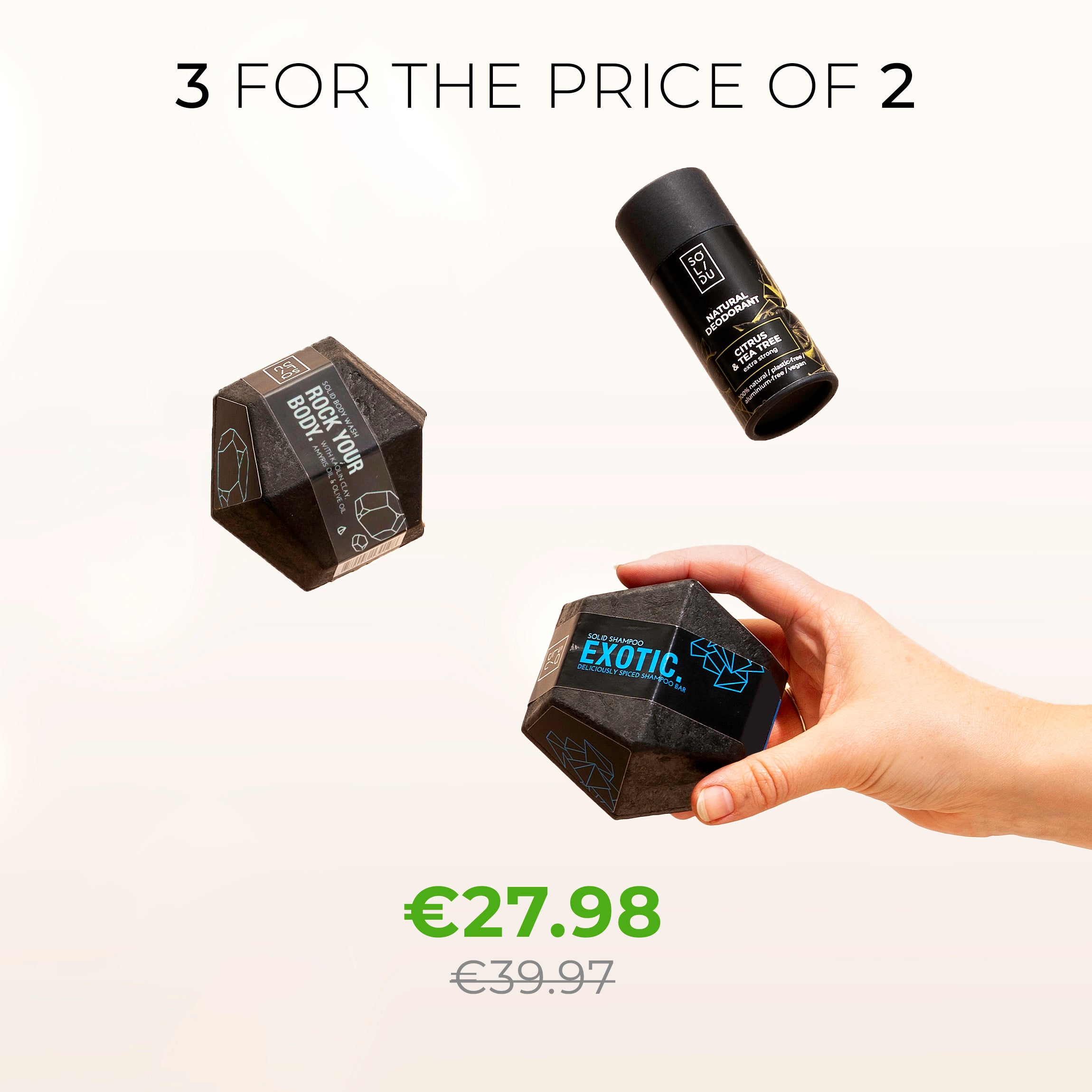 3 for the price of 2 (Exotic, Rock your body, Citrus deodorant)
